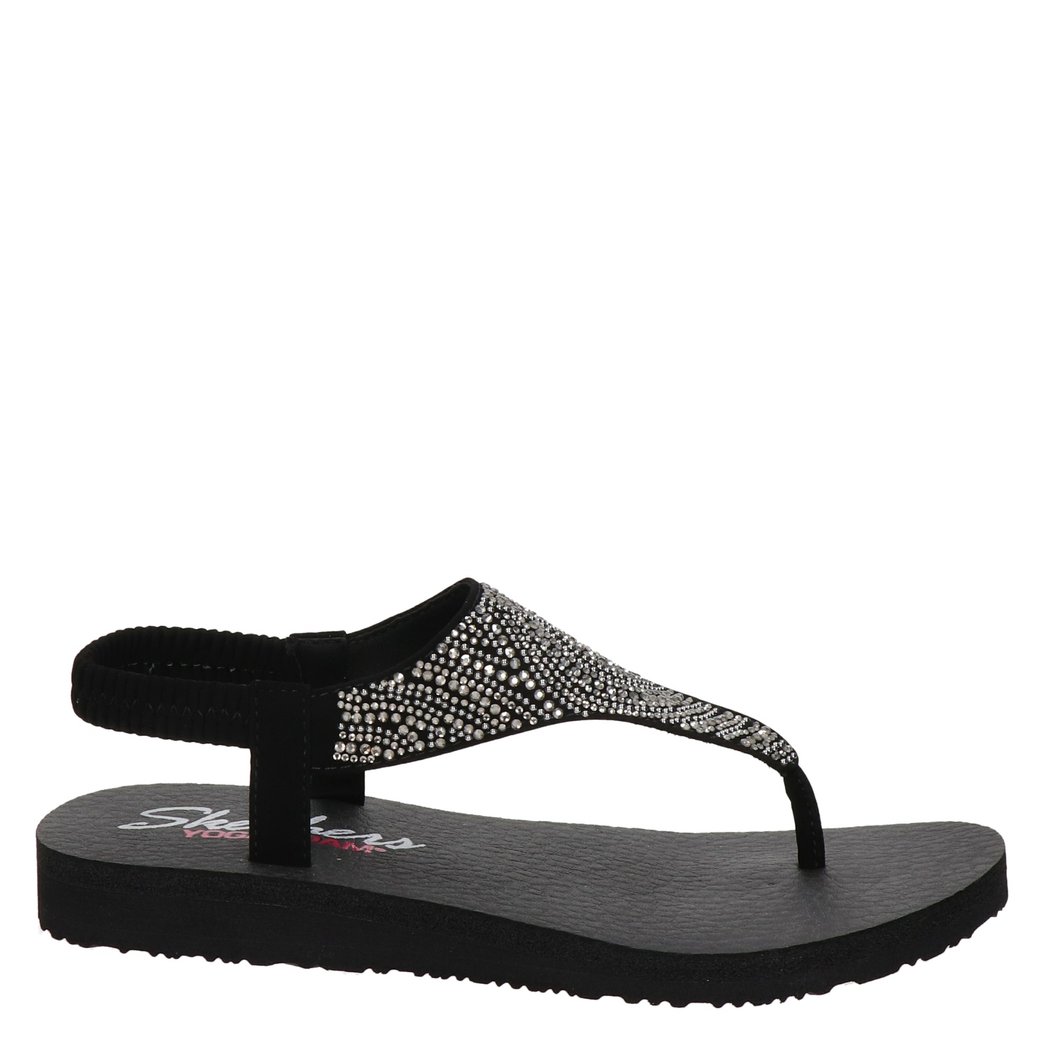 Skechers Meditation - Sandalen voor dames - Zwart - Nelson.nl