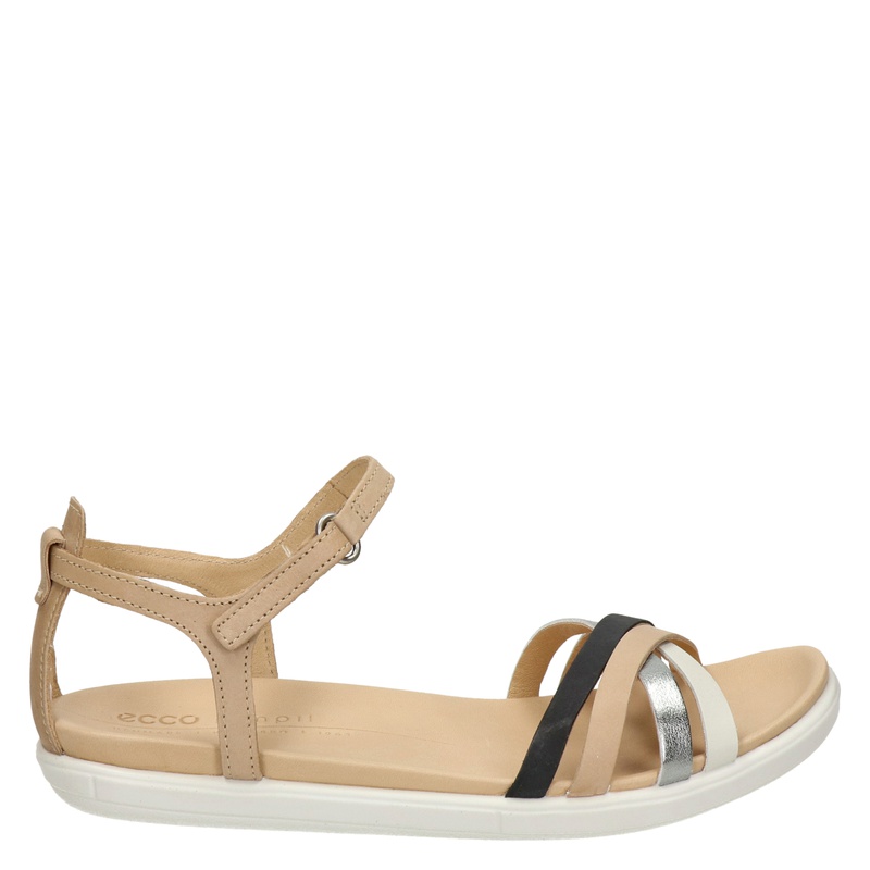 Ecco Simpil leren sandalen beige/multi