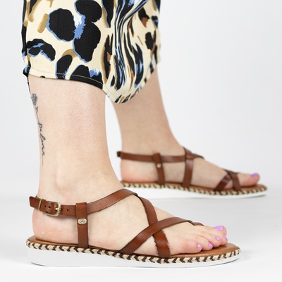 Fred de la Bretoniere - Sandalen voor dames - Cognac - Shoemixx.nl