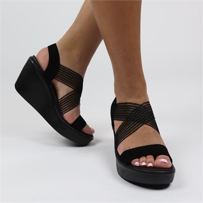 Skechers Rumble Up - Sleehak voor dames - Zwart - Nelson.nl