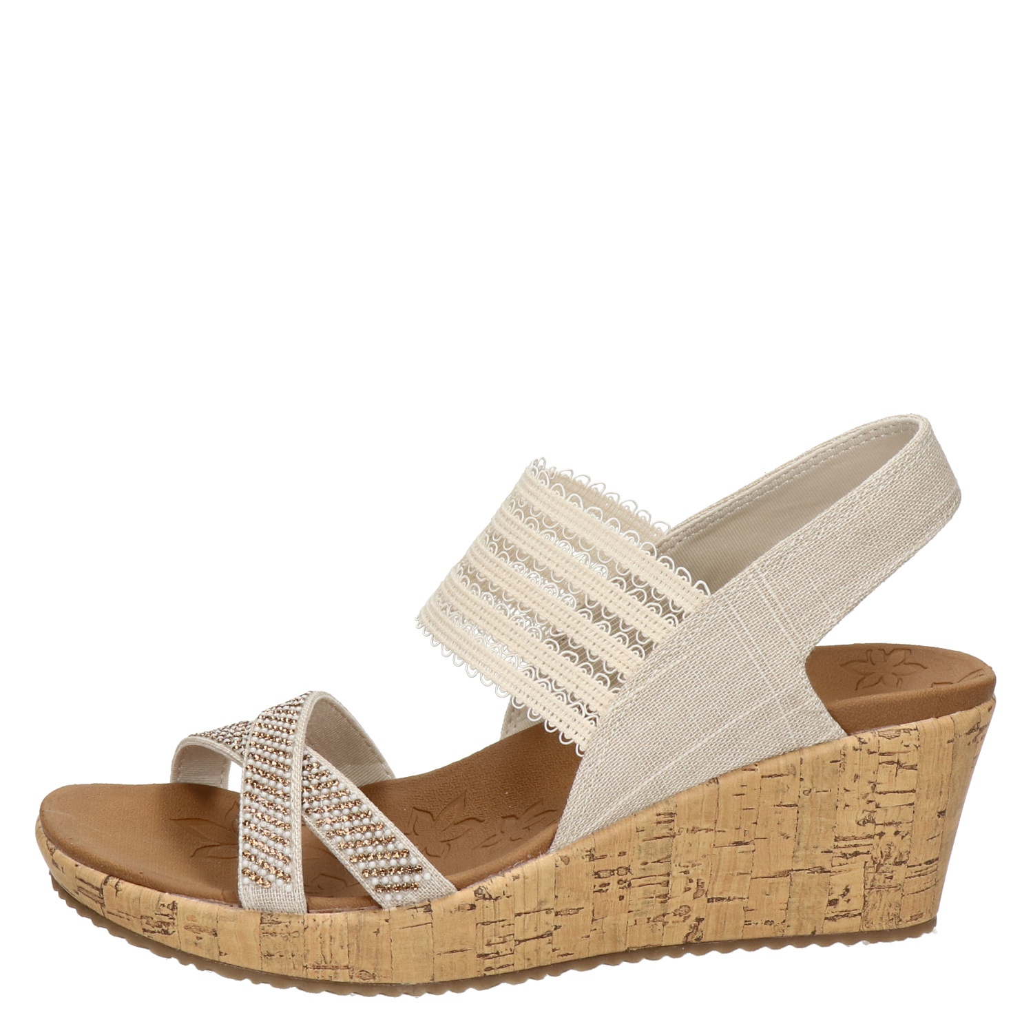 Skechers Beverlee - Sleehak voor dames - Beige - Shoemixx.nl