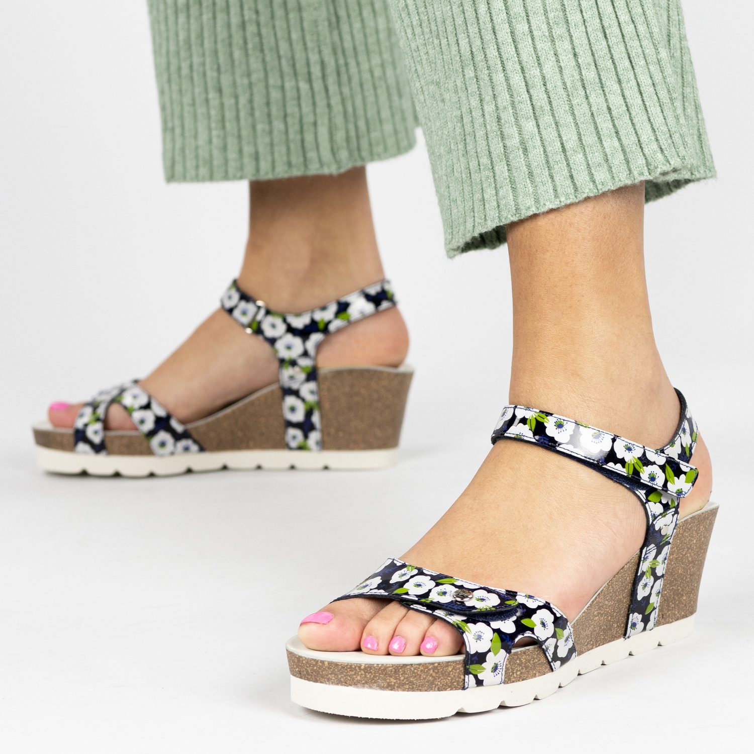 Panama Jack Julia Garden - Sleehak voor dames - Blauw - Nelson.nl