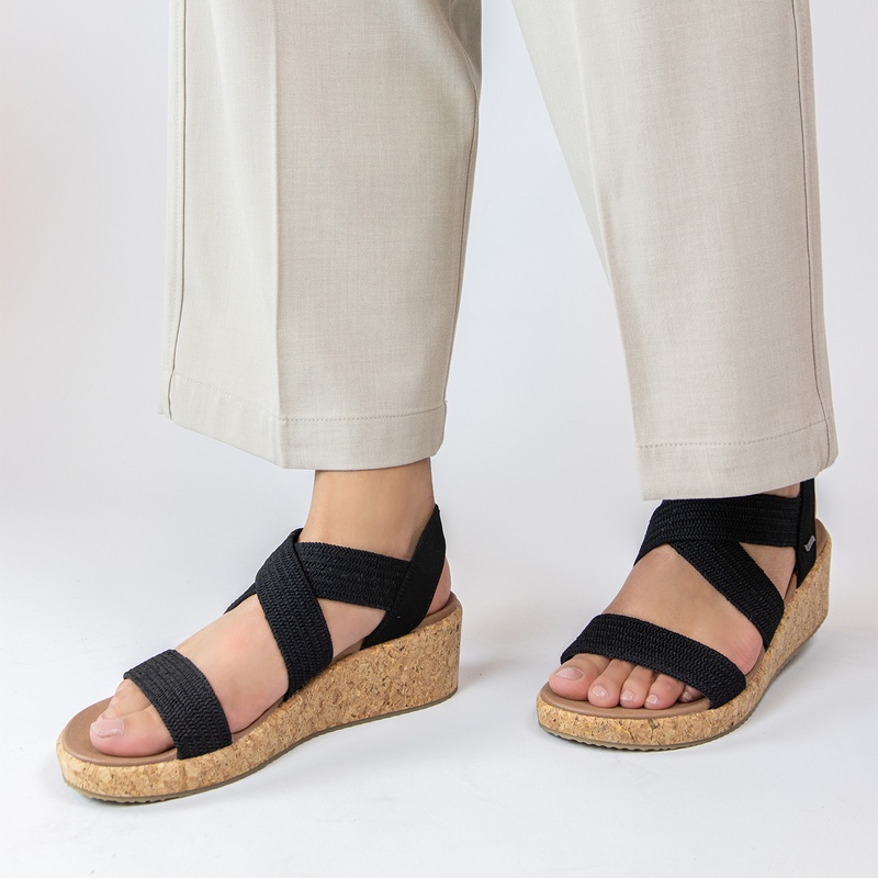 Skechers Beverlee - Love Stays - Sandalen voor dames - Zwart - Nelson.nl