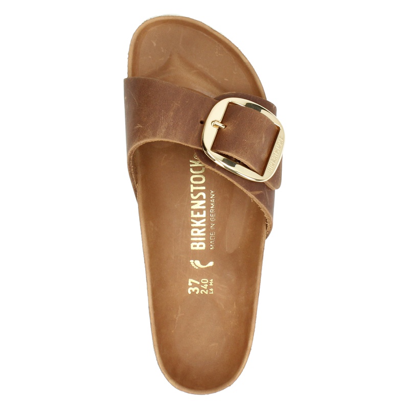 Birkenstock Madrid Big Buckle - Slippers voor dames - Cognac - Nelson.nl