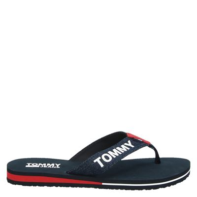 Tommy Jeans Denim Sandal Slippers Blauw tommy jeans kopen in de aanbieding