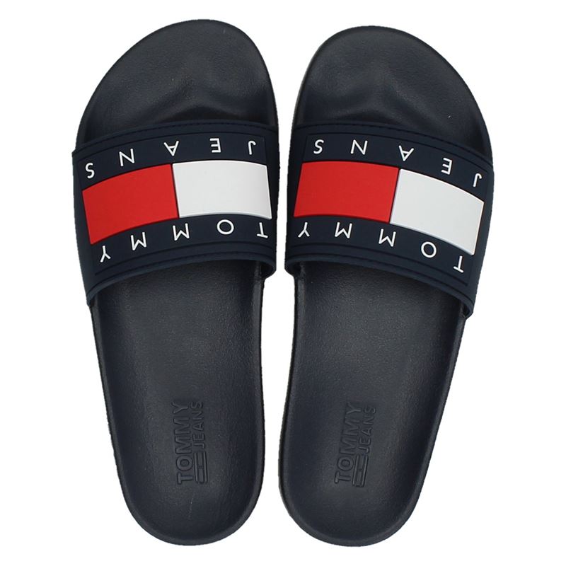 Tommy Jeans Jeans Flag - Badslippers - Blauw