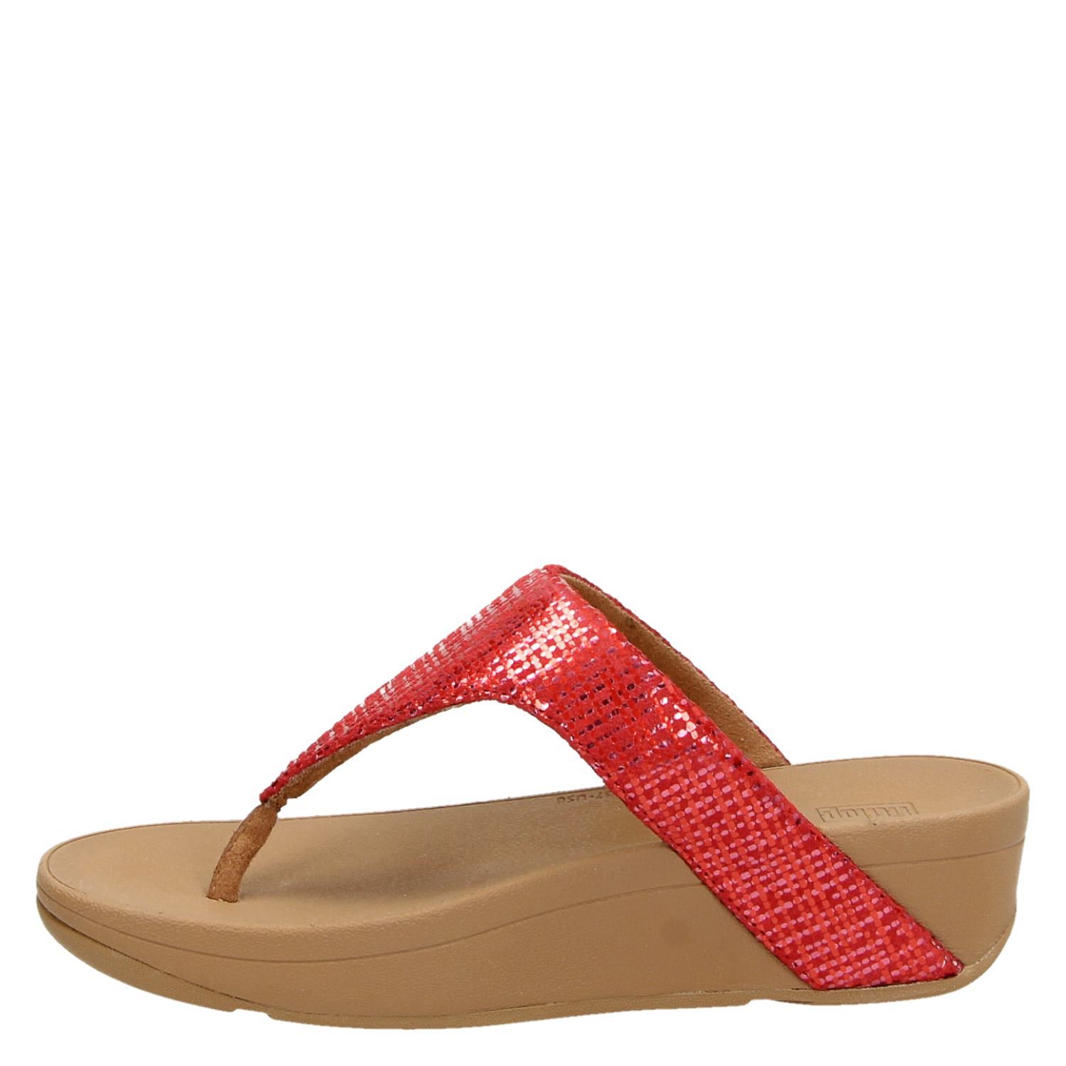 Fitflop Lottie Chain Print - Slippers voor dames - Rood - Shoemixx.nl