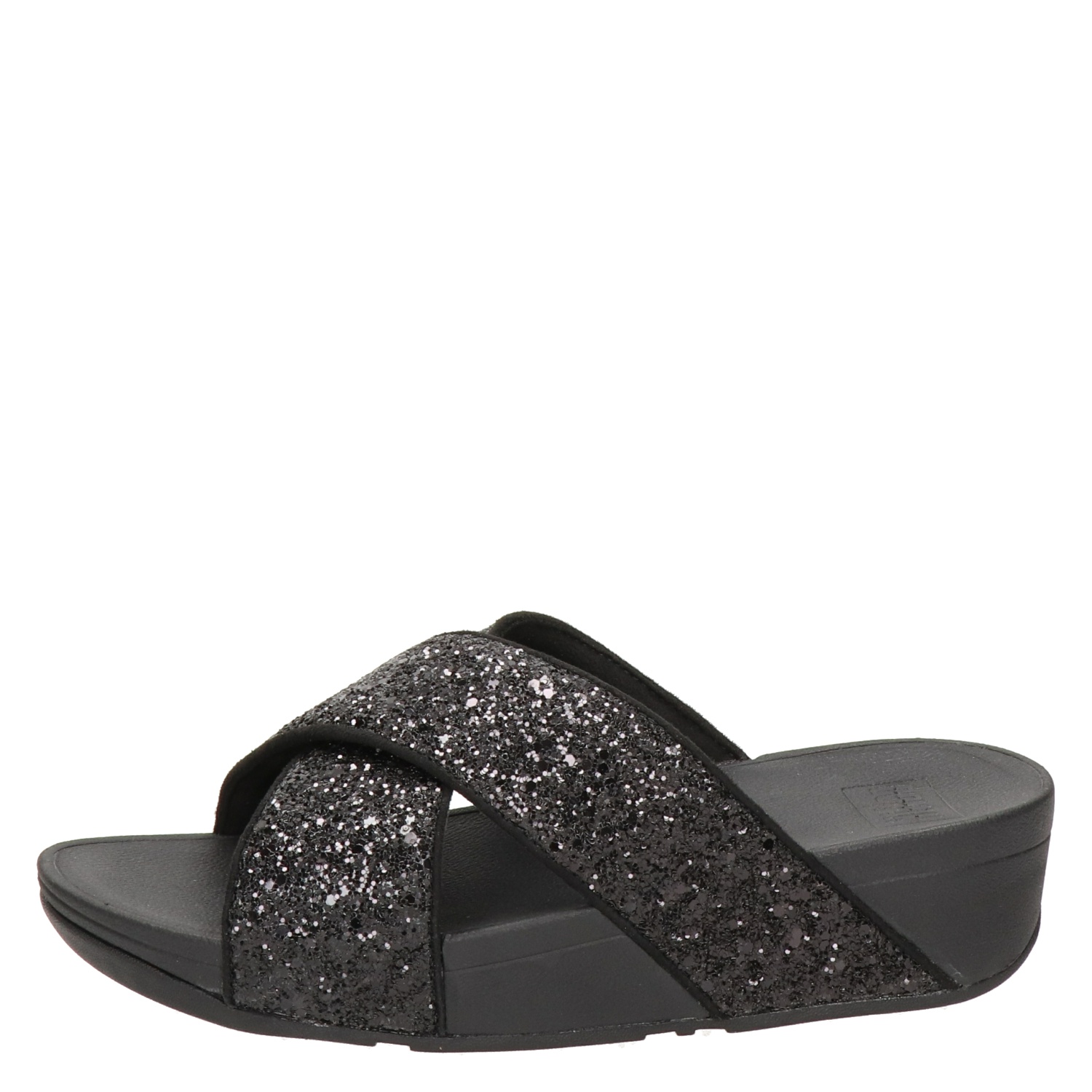 Fitflop Lulu Glitter Slippers voor dames Zwart Shoemixx.nl