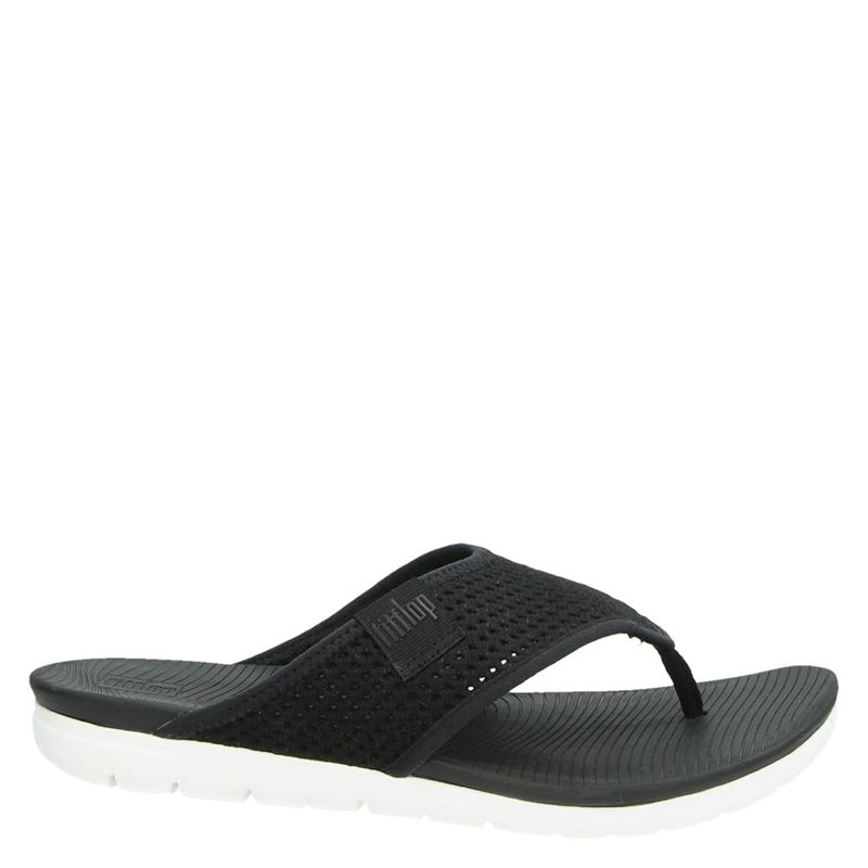 Fitflop Airmesh Toe Post Slippers Zwart fitflop kopen in de aanbieding