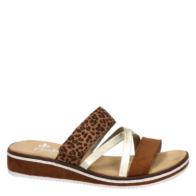 Rieker - Slippers voor dames - Cognac - Nelson.nl