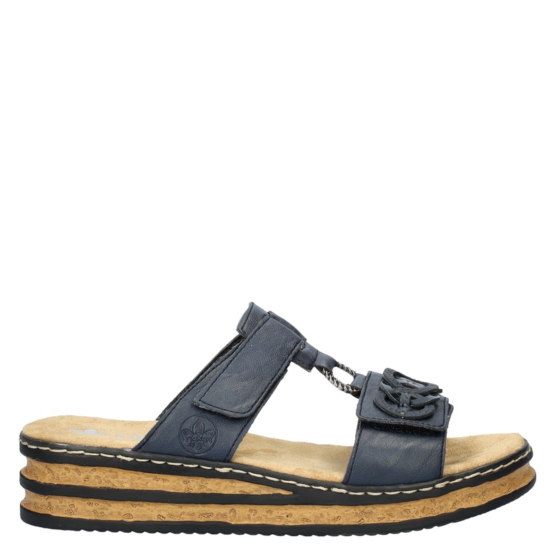 Rieker - Slippers voor dames - Blauw - Nelson.nl