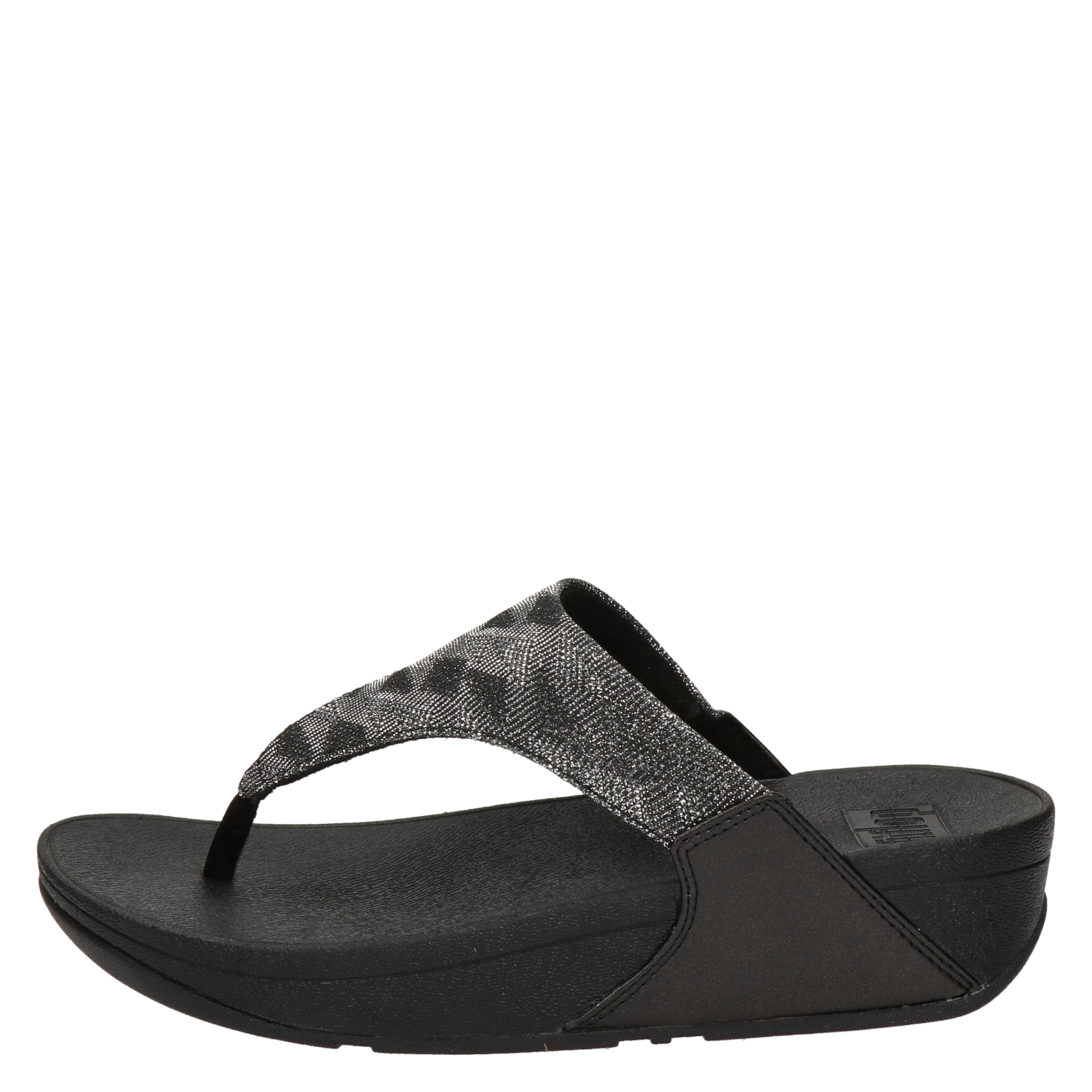 Fitflop Lulu Glitter Splash - Slippers voor dames - Zwart - Shoemixx.nl