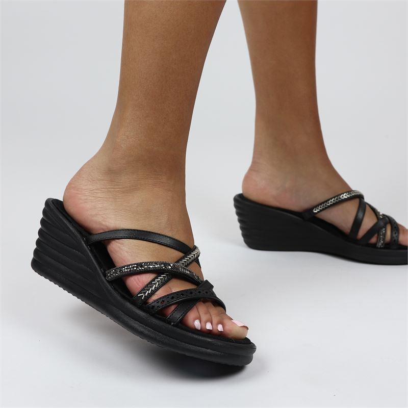 Skechers Rumblers Wave - Sleehak - Zwart