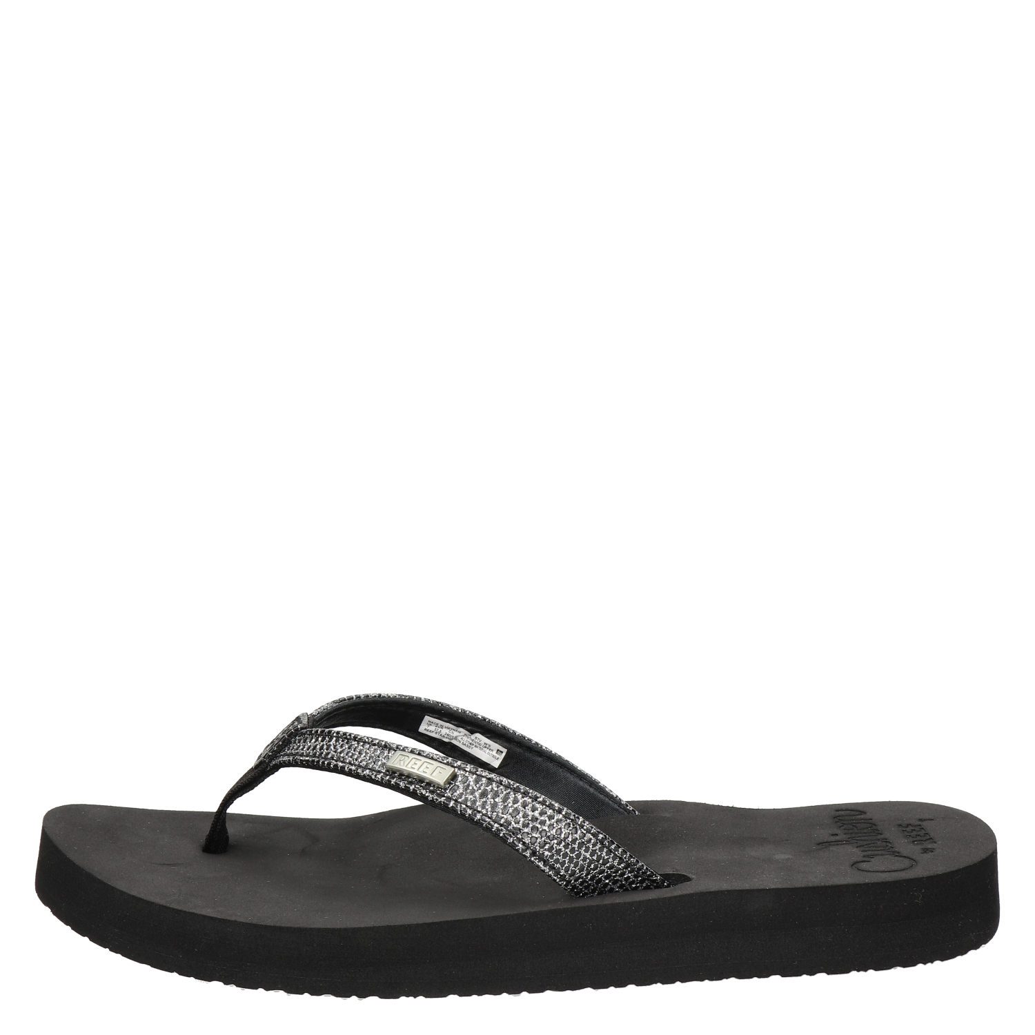 zwarte reef slippers star cushion sassy
