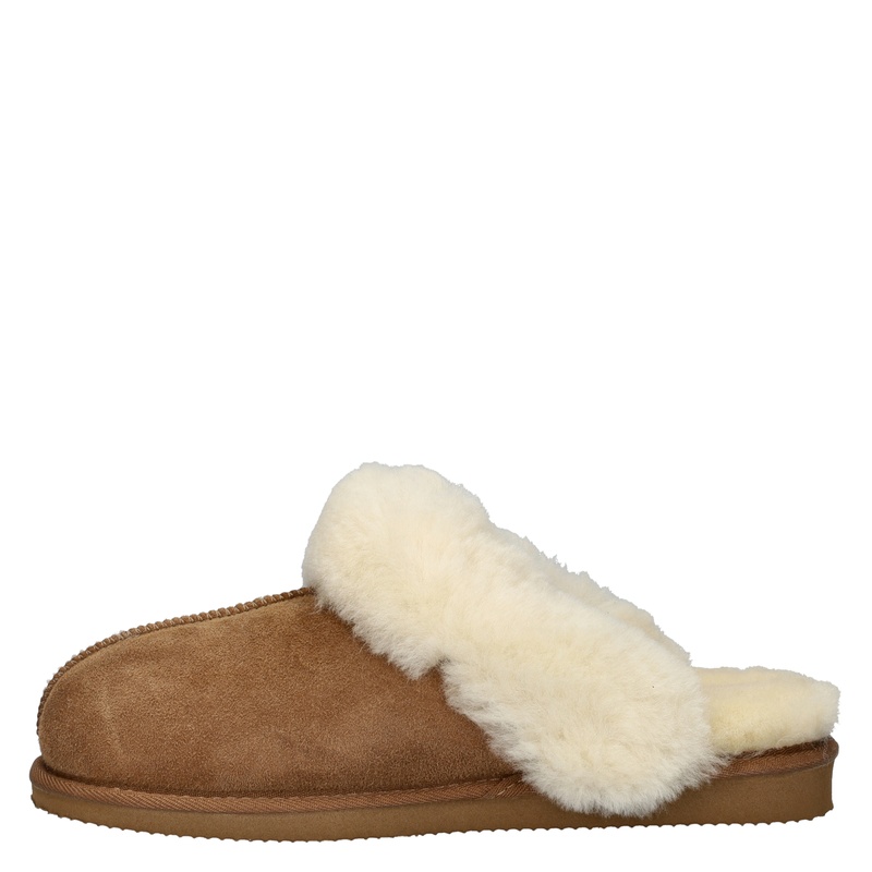 Shepherd - Pantoffels voor dames - Cognac - Nelson.nl