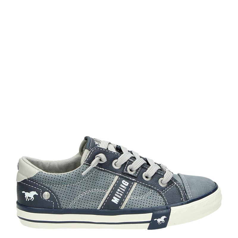Mustang Lage Sneakers Blauw mustang kopen in de aanbieding