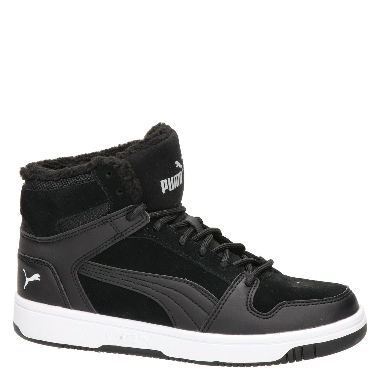 Puma Lay Up JR - Hoge sneakers voor jongens - Zwart - Nelson.nl