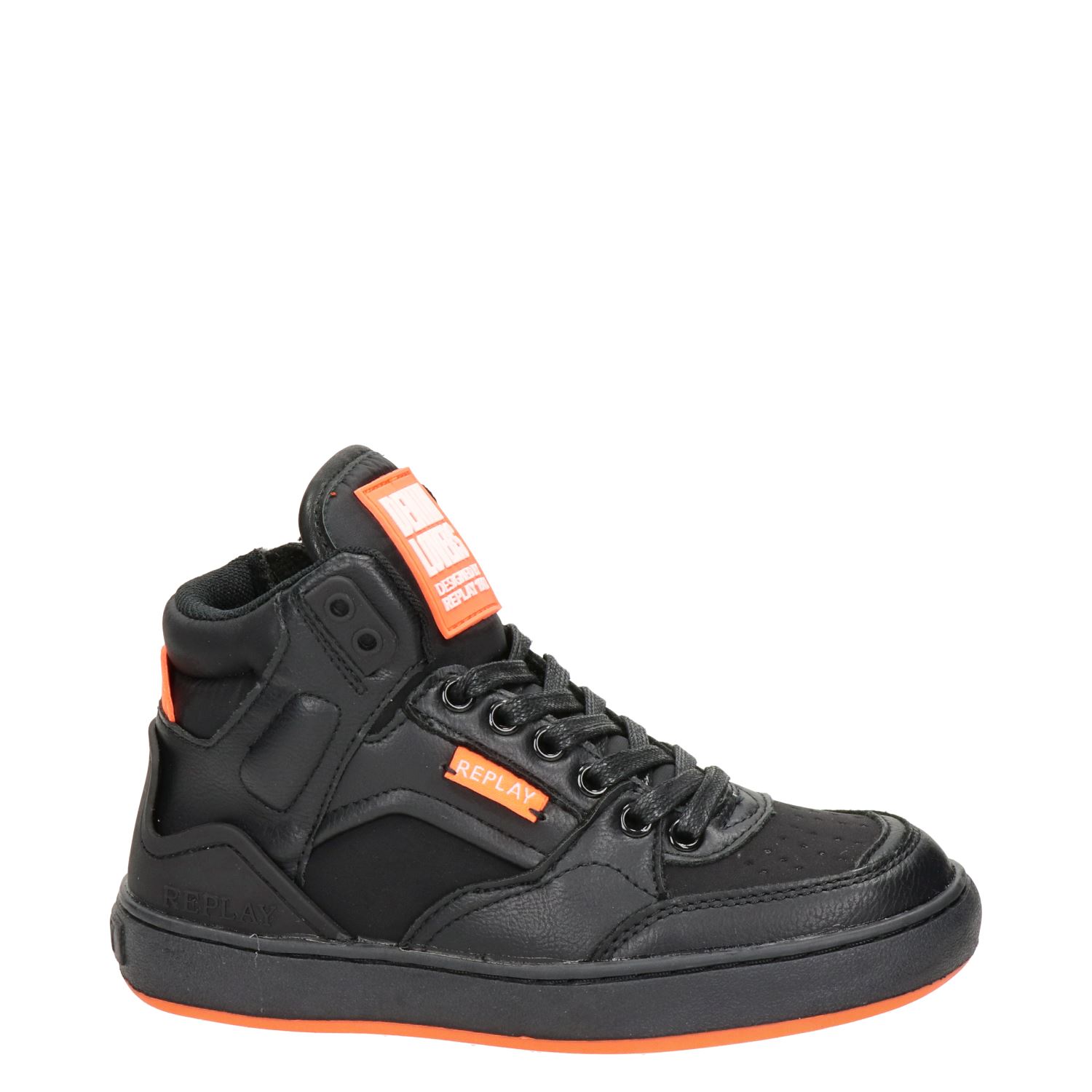 Replay Bokkai - Hoge sneakers voor jongens - Zwart - Nelson.nl