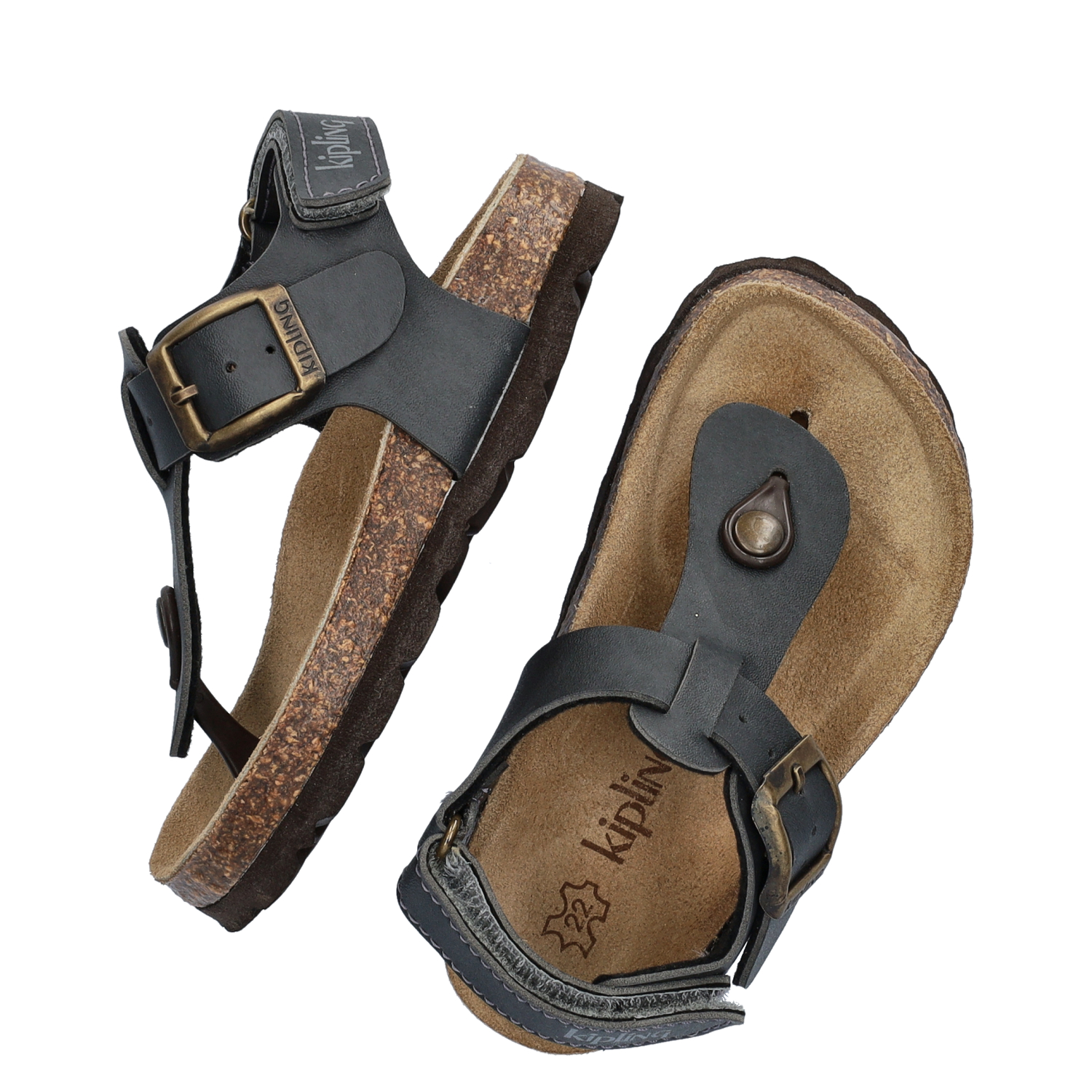 Kipling Juan 3 - Sandalen voor jongens - Grijs - Nelson.nl