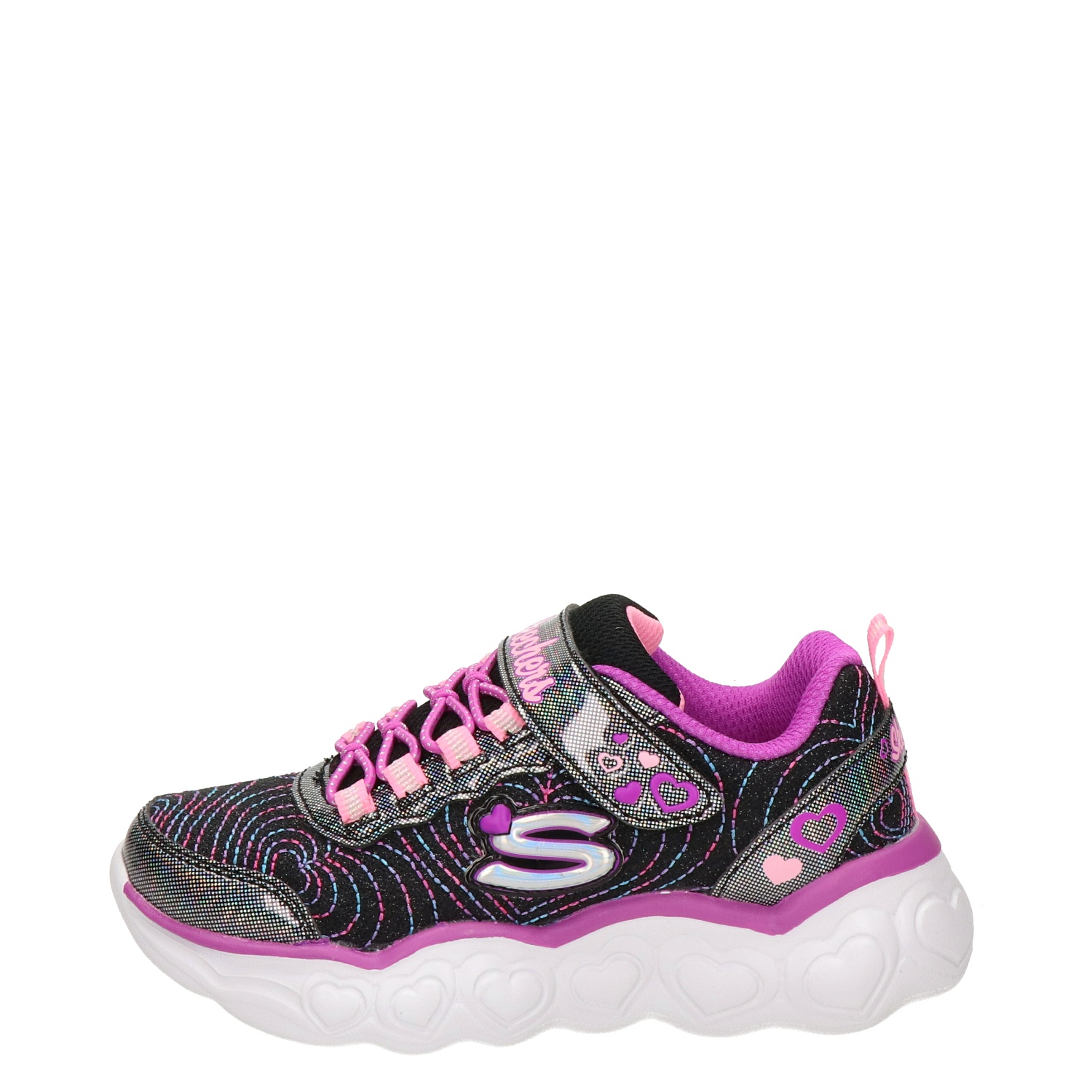 Skechers Forever Hearts - Lage sneakers voor meisjes - Zwart - Nelson.nl