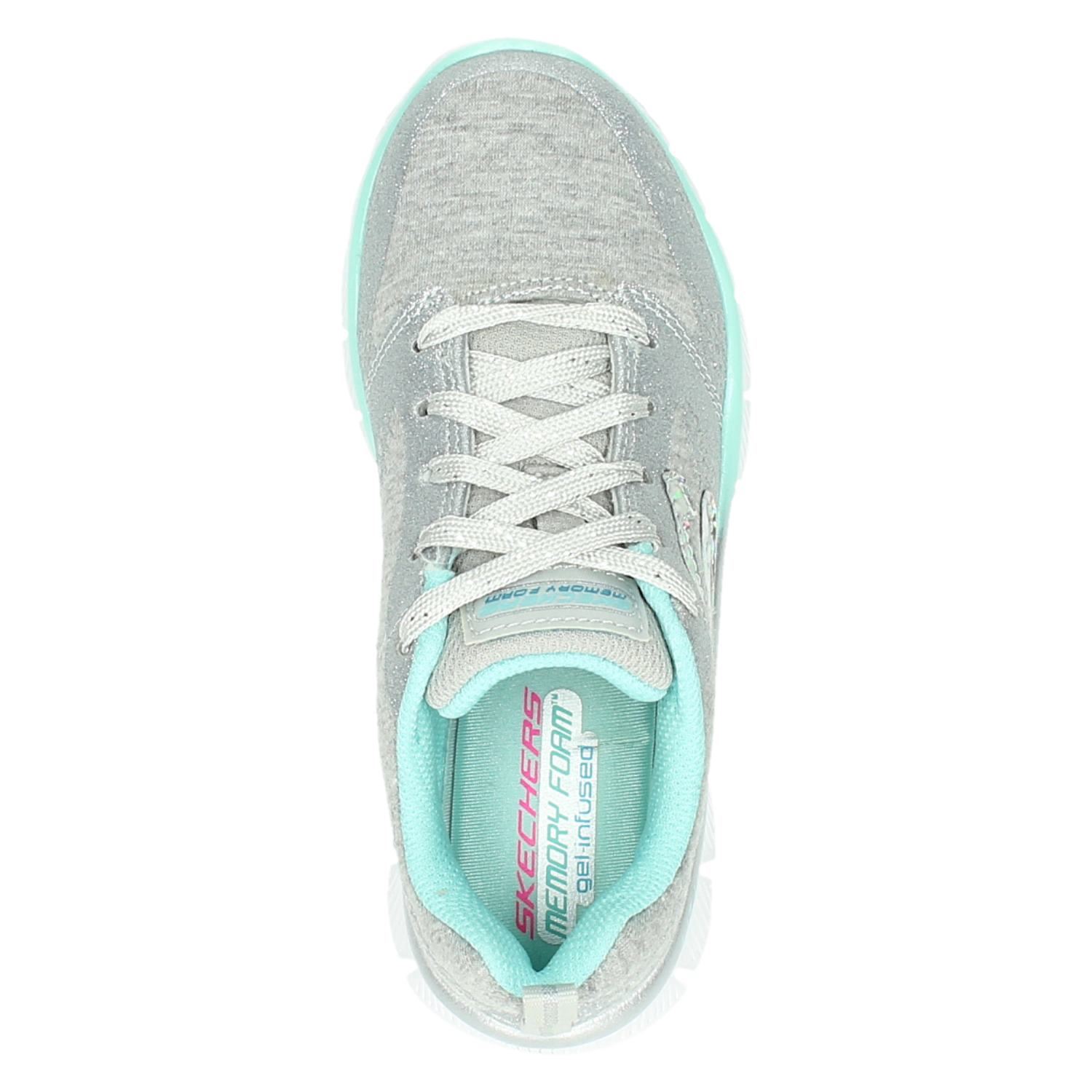 Skechers - Lage sneakers voor dames - Zilver - Shoemixx.nl