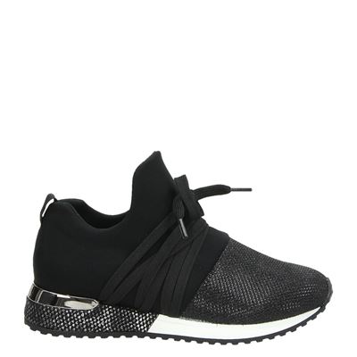 La Strada - Lage sneakers voor meisjes - Zwart - Nelson.nl