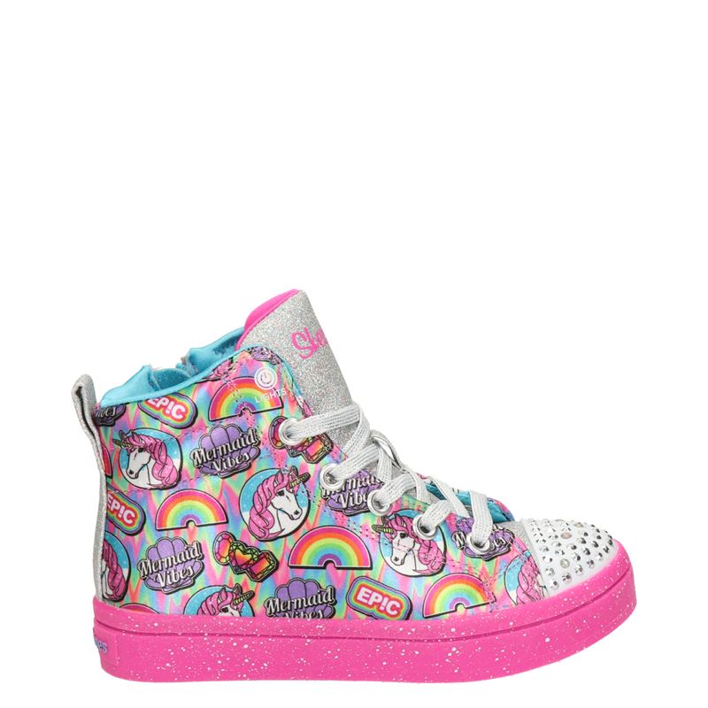 Skechers Twinkle Toes hoge sneakers met lichtjes roze - Schoenen.nl