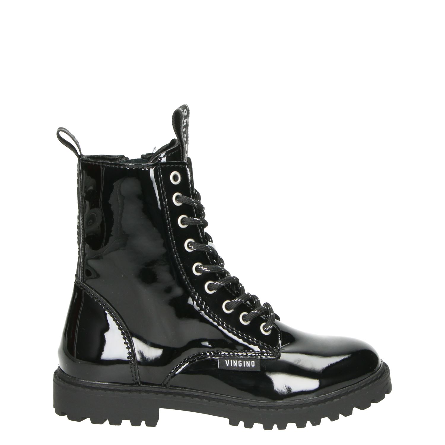Vingino - Veterboots voor meisjes - Zwart - Nelson.nl