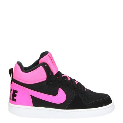 Nike Court Borough Mid Hoge Sneakers Zwart nike kopen in de aanbieding