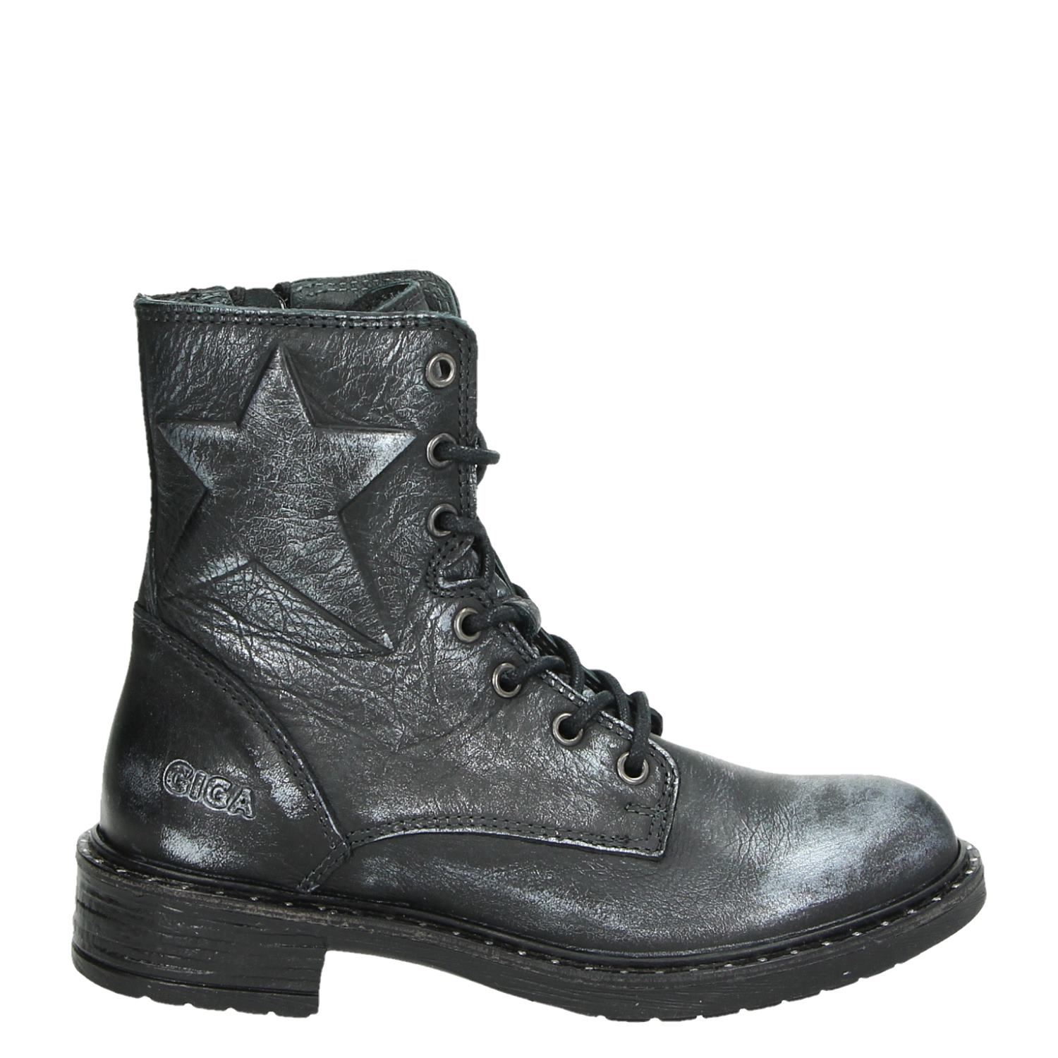 Giga - Veterboots voor meisjes - Grijs - Nelson.nl