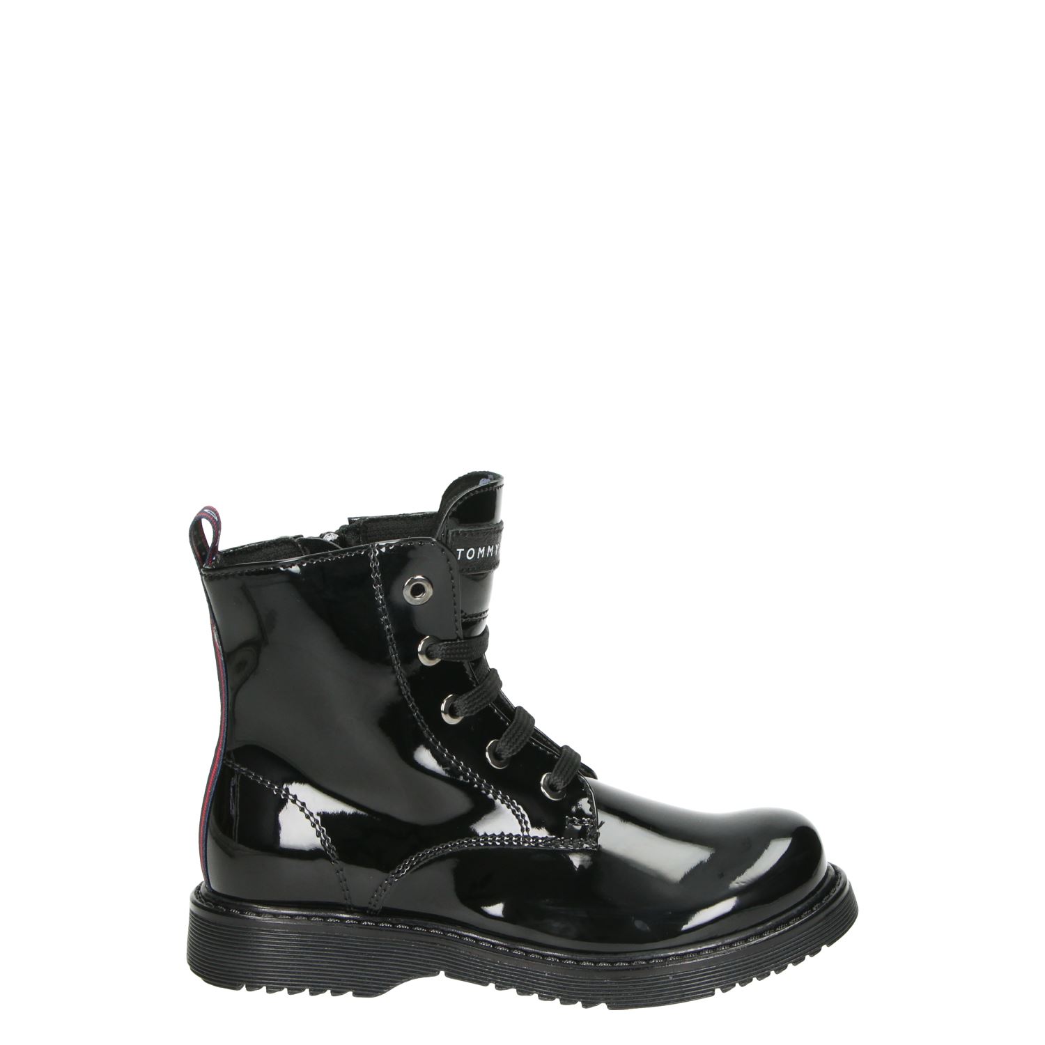 Tommy Hilfiger - Veterboots voor meisjes - Zwart - Nelson.nl