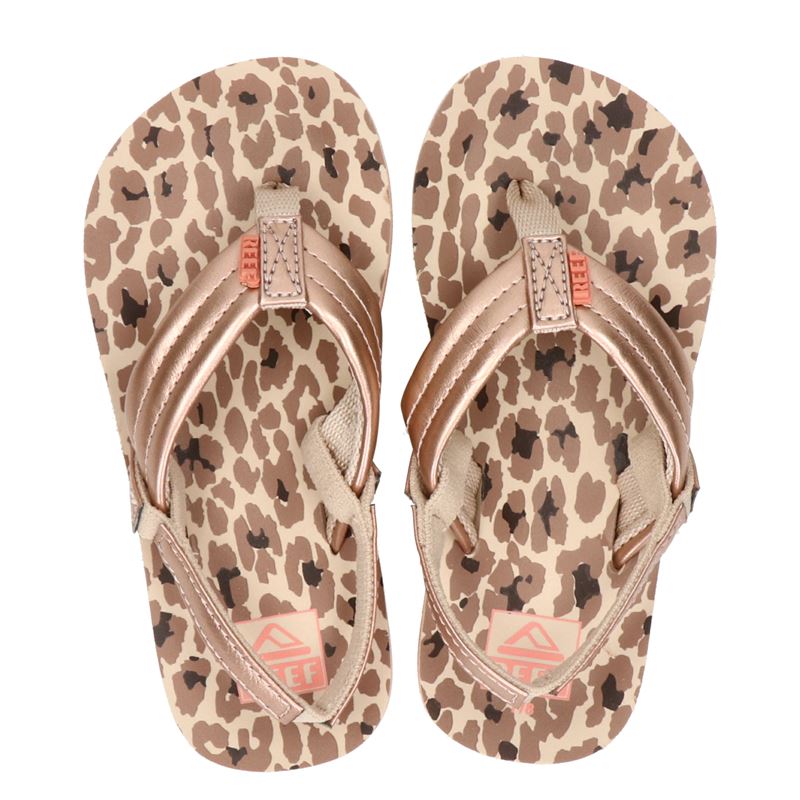 Reef Little Ahi Cheetah - Slippers - Rose goud