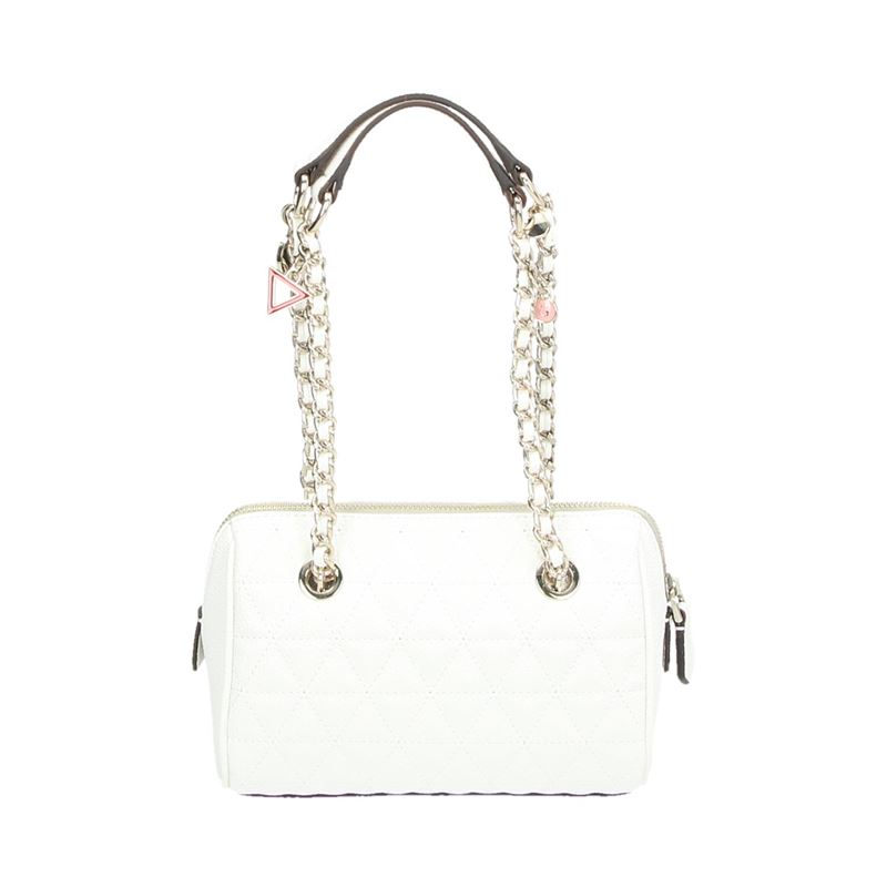 Guess Fleur Mini Satchel Schoudertassen voor dames Wit Shoemixx.nl